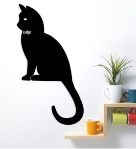 BK Gift Kişiye Özel Kedi Figürlü Ahşap Duvar Objesi