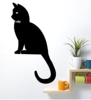 BK Gift Kişiye Özel Kedi Figürlü Ahşap Duvar Objesi