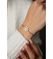 Elika Silver Kadın Asansörlü Kar Tanesi Model Bileklik (STD)