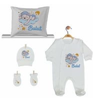 Pia Baby GL 2001 İsme Özel Ayıcıklı Yastık Tulum Set