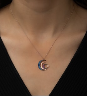 Papatya Silver Üç Hilal Ve Yıldız Ritimli Bayrak Kolye 925 Ayar Gümüş