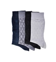 4'lü Erkek Elmas Desenli Çorap 4470-B4 (Karışık)