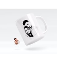 BK Gift Kişiye Özel Sevgililer Silüet Beyaz Kupa Bardak-1