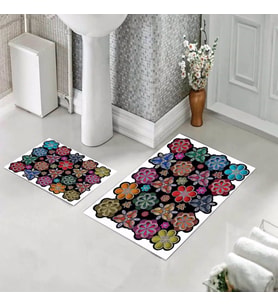 Banyo Halısı Ikili Klozet Takımı Kaymaz Tabanlı (60 xm x 100 cm + 40 cm x 60 cm) 