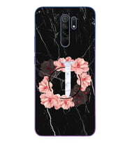 Mermer Çiçekli Harf Tasarım Süper Şeffaf Silikon Telefon Kılıfı Xiomai Redmi 9 J