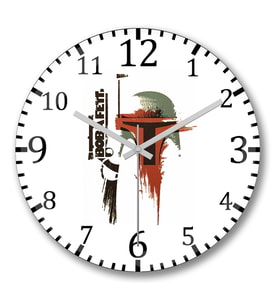 Bobba Fett Duvar Saati Bombeli Gercek Cam