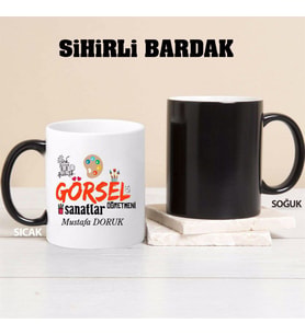 Görsel Sanatlar Öğretmeni Kupa Bardağı Sihirli (Beyaz)