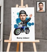 Kişiye Özel Erkek Karikatürlü  Ahşap Tablo 30x47 Model-1