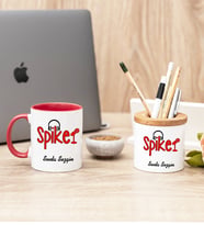 Spiker Kırmızı Kupa Bardak Ve Kalemlik Hediye Seti