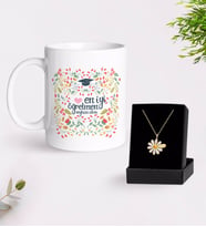 BK Gift Kişiye Özel En İyi Öğretmen Kupa Ve Papatya Kolye Hediye Seti-15 (Model 1)