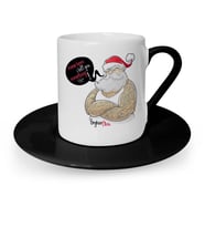 BK Gift Kişiye Özel Noel Baba Mutlu Yıllar Siyah Türk Kahvesi Fincanı  5