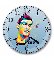 Cristiano Ronaldo   Duvar Saati Bombeli Gercek Cam