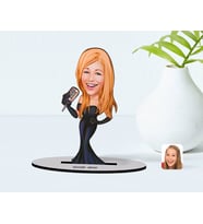 BK Gift Kişiye Özel Assolist Karikatürlü Ahşap Biblo Model (Beyaz)