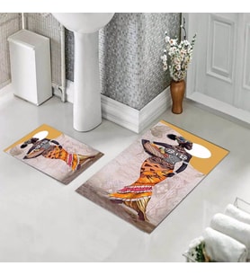 Banyo Halısı Ikili Klozet Takımı Kaymaz Tabanlı (60 xm x 100 cm + 40 cm x 60 cm) 