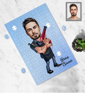 Kişiye Özel Berber Karikatürlü A4 99 Parça Puzzle Bay-4