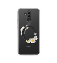 Papatya Harf Tasarım Süper Şeffaf Silikon Telefon Kılıfı Huawei Mate 20 Lite Q-H