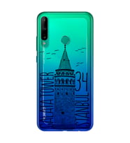 Galata Tasarımlı Süper Şeffaf Silikon Telefon Kılıfı Huawei P40 Lite E