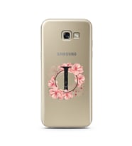 Pembe Çiçekli Harf Tasarım Süper Şeffaf Silikon Telefon Kılıfı Samsung A5 (2017)