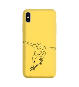Iphone Xs Max Çizgi Tasarımlı Sarı Lansman Telefon Kılıfı