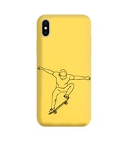 Iphone Xs Max Çizgi Tasarımlı Sarı Lansman Telefon Kılıfı
