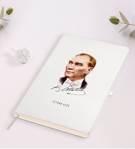 BK Gift Kişiye Özel Atatürk Temalı Beyaz Defter-15