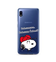 Snoopy Tasarımlı Süper Şeffaf Silikon Telefon Kılıfı Samsung A10