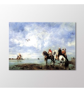 Arty Tablo Balıkçıl Kuşu Avı Cezayir 1865 Tablo (Karışık)