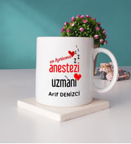 En Karizma Anestezi Uzmanı Hediye Kupa Bardak ve Taş Bardak Altlığı Hediye Seti