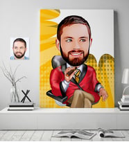 BK Gift Kişiye Özel Bay Patron Karikatür Kanvas Tablo 70x100cm 2