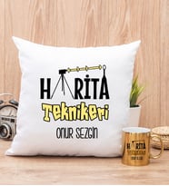 Harita Teknikeri Yastık ve Gold Kupa Bardak