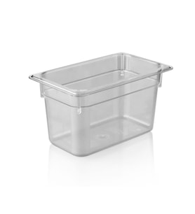 Plastport Kırılmaz Şeffaf Gastronom Küvet 1/4-150 (Siyah-Gri)