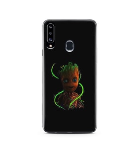 Baby Groot Tasarım Süper Şeffaf Silikon Telefon Kılıfı Samsung A20s