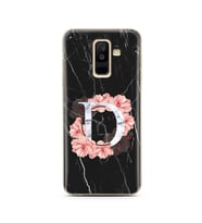 Mermer Çiçekli Harf Tasarım Süper Şeffaf Silikon Telefon Kılıfı Samsung A6 Plus 