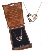 925 Ayar Gümüş Zirkon Taşlı Çiçekli Annem Kolye (Rose)