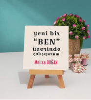 Motto Yeni Bir Ben Dekoratif Taş Baskı