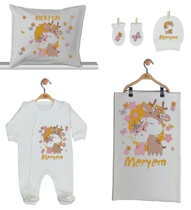 Pia Baby Gl 1933-02 İsme Özel Beşli Tulum Set
