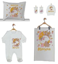 Pia Baby Gl 1933-02 İsme Özel Beşli Tulum Set