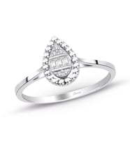 0.06 Ct. Modern Tasarım Baget Pırlanta Yüzük