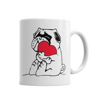 Sevimli Aşk Pug Köpek  Kupa Bardak Porselen