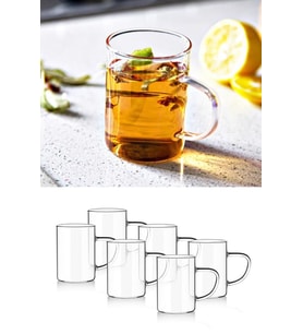 Çiftçiler 200 ml Isıya Dayanıklı Borosilikat Cam Kupa Bardak 6'lı