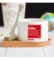Baba İsimli Lüks Çay/Kahve Fincan Seti (Beyaz)
