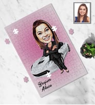 Kişiye Özel Patron Karikatürlü A3 240 Parça Puzzle Bayan-10