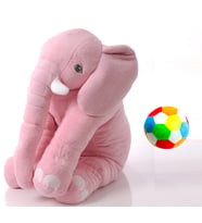 Oyun Ve Uyku Arkadaşım Fil 90 Cm Ve Çıngıraklı Soft TOP (Pembe)