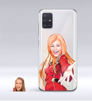BK Gift Kişiye Özel Bayan Karikatürlü Samsung Galaxy A51 İnce Şeffaf Silikon Telefon Kapağı-34 (Beyaz)