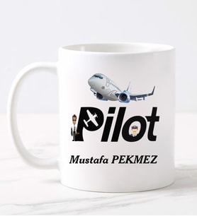 Pilot Temalı Kupa (Beyaz)
