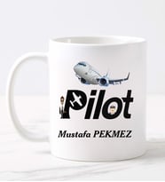 Pilot Temalı Kupa (Beyaz)