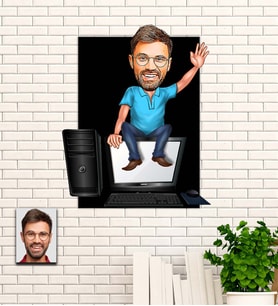 Kişiye Özel Bilgisayar Mühendisi Karikatür Ahşap Tablo