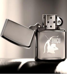 BK Gift Kişiye Özel Okçu Benzinli Gümüş Gri Metal Çakmak  1