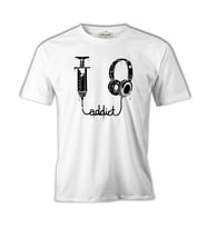 Müzik - Addict Beyaz Erkek Tshirt