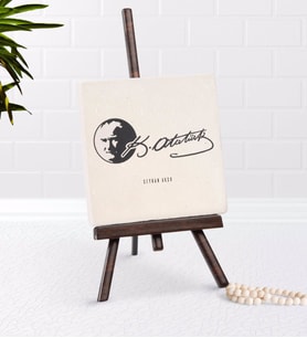 BK Gift Kişiye Özel Atatürk Temalı Şovaleli Doğal Taş-20 (Beyaz)